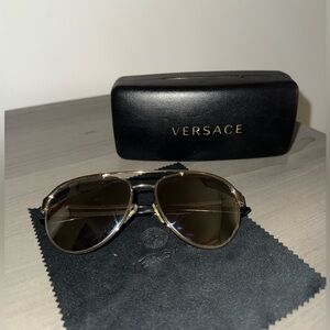 Versace Gold-Toned Aviator Sunglasses